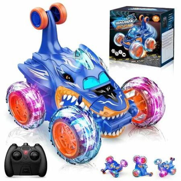 Remote Control Stunt Car 360 Degree Rotating Electric RC 2.4GHz Sound Light Toy for Kids Gifts Color Pink