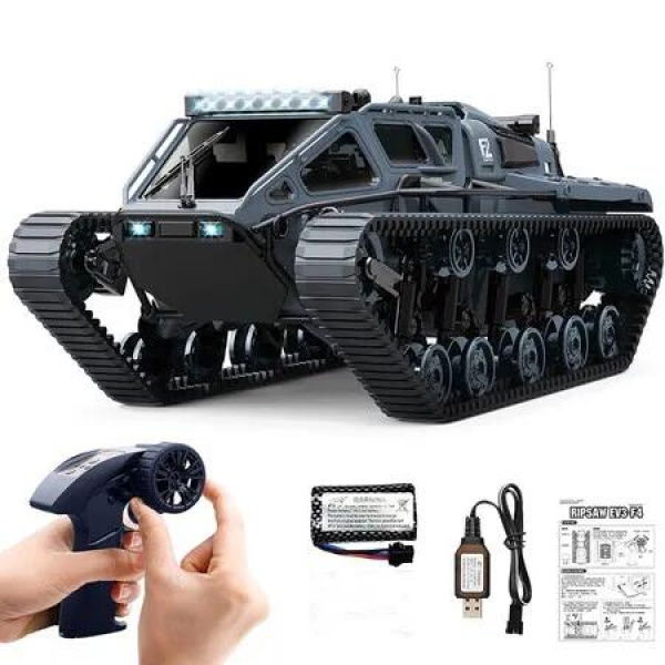 Remote Control Tank, RC Tank Offroad Crawler for Kids, 2.4Ghz Remote Control Crawler Drift Tank with 360 Degree Rotating Drifting Armored Truck, Dark Gray