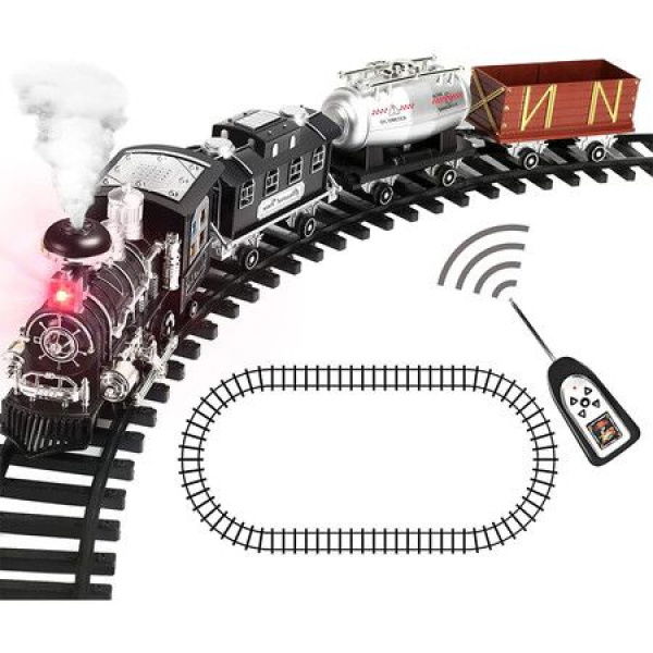 Remote Control Train Set With Smoke Sound And Light RC Train Toy Boys And Girls Birthday Gift