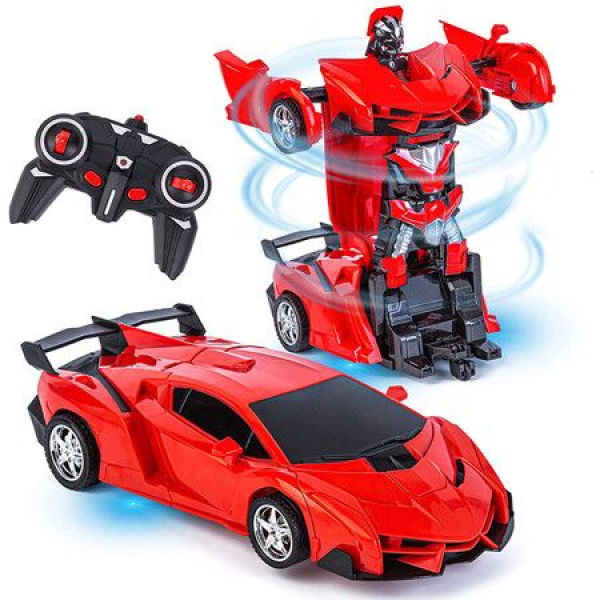 Remote Control Transformation Car Robot Toys For Boys Ages 8-15 Transforming Deformed Cars Toy Best Birthday Toy (Red)