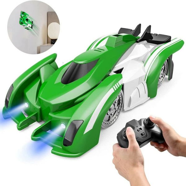 Remote Control Wall Climbing Car RC Stunt Car Toys With 360° Rotating Dual Model Toys For Age 6+ Boys Girls Gift (Green)