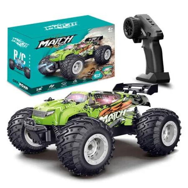 Remote Controlled Car Off-Road Vehicle RC Offroad 2.4 GHz RC Car Outdoor All Terrain Monster Truck Toy Gifts for Boys Girls-Green