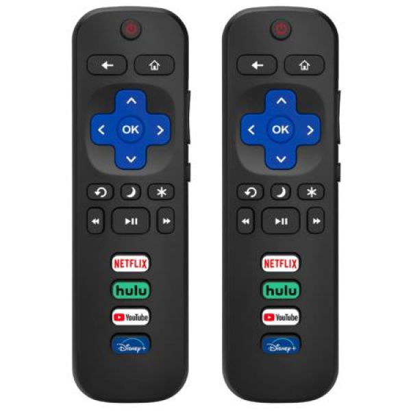 Replaced Remote Control Only For Roku TV. Compatible For TCL Roku/Hisense Roku/Onn Roku/Sharp Roku/Element Roku/Westinghouse Roku/Philips Roku Series Smart TVs (2 Pack. Not For Roku Stick And Box).