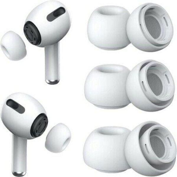 Replacement Ear Tips For AirPods Pro With Noise Reduction Hole - 3 Pairs (S/M/L White).