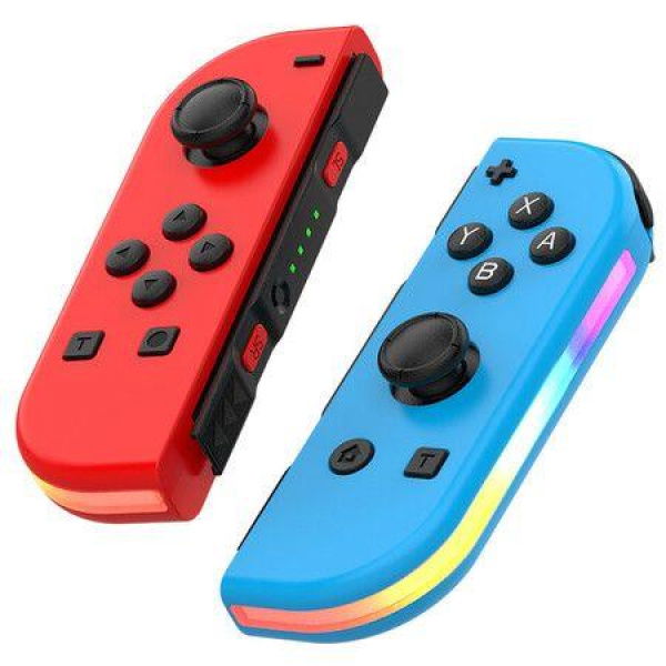 Replacement for Switch Controller,Compatible with Switch Controllers With RGB LED,Support Double Vibration/Wake-up/Screenshot (Red & Blue)