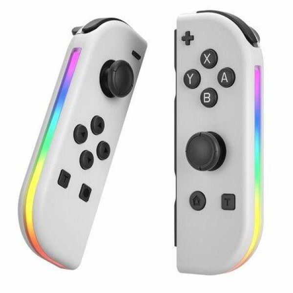 Replacement for Switch Controller,Compatible with Switch Controllers With RGB LEDSupport Wake-up/Screenshot (White)