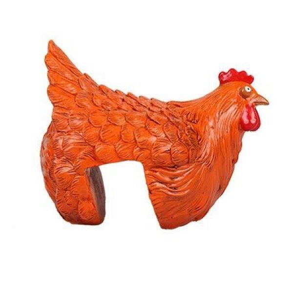 Resin Garden Ornaments Hen Statue Animal Decor Sculpture Decor For Garden Staircase Garden Farmhouse Outdoor Decor Desktop Ornaments (Orange)