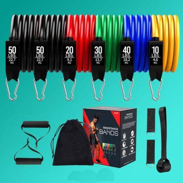 Resistance Bands Set 6 Level Fitness Bands For Home Outdoor Workouts