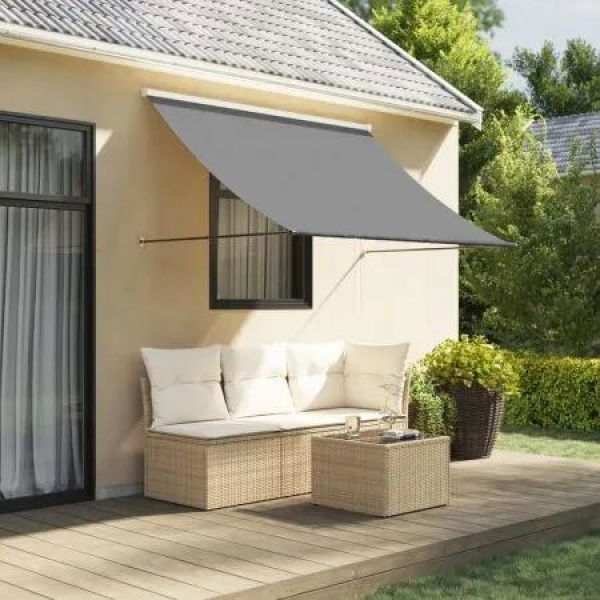 Retractable Awning Anthracite 250x150 cm Fabric and Steel