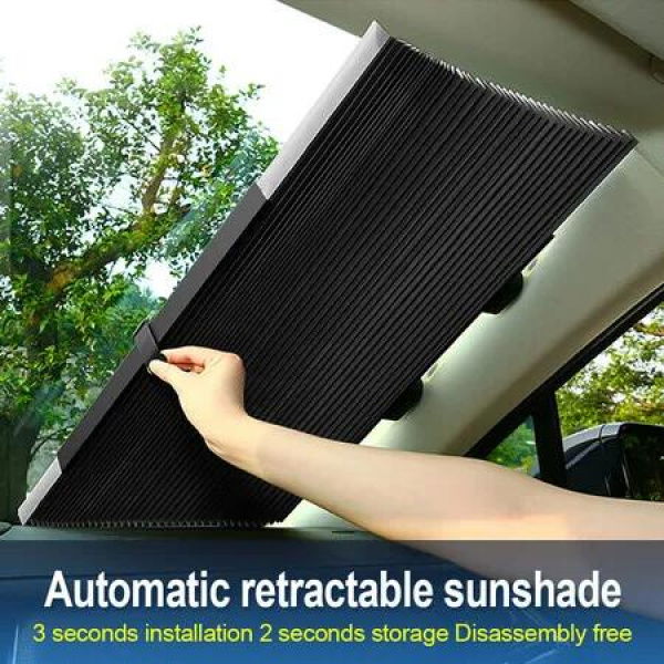 Retractable Car Window Sunshade - Foldable Windshield Sunshade Cover Shield Curtain to Block Anti-UV Rays