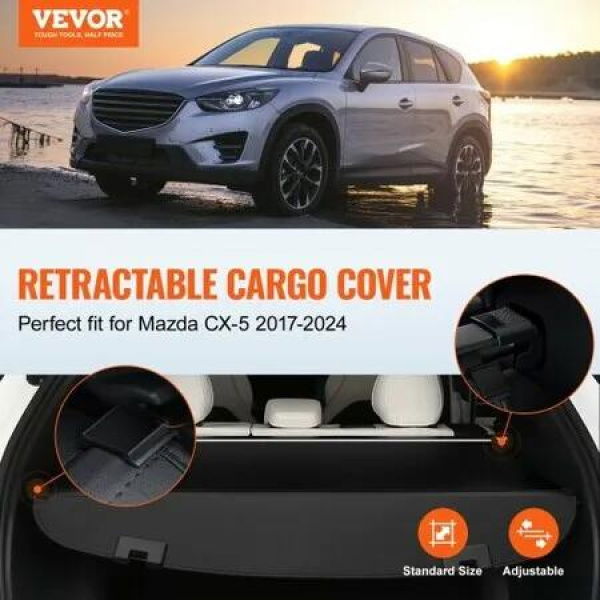 Retractable Cargo Cover for Mazda CX-5 2017-2024 Upgraded Rear Trunk Cover