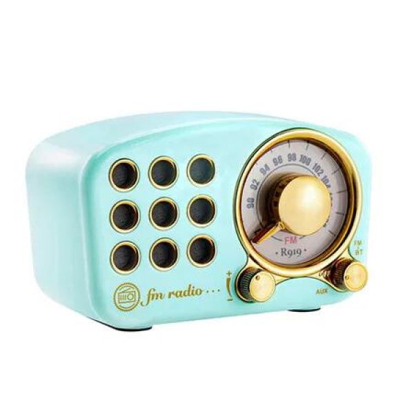 Retro Bluetooth Speaker, Vintage FM Radio with Old Fashioned Classic Style, Loud Volume, Bluetooth 5.0 Wireless Connection, Green