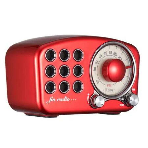 Retro Bluetooth Speaker, Vintage FM Radio with Old Fashioned Classic Style, Loud Volume, Bluetooth 5.0 Wireless Connection, Red