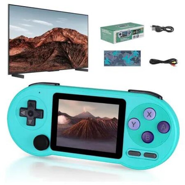 Retro Handheld Game Console, Game Console 11000 Games, SF2000 3.0in IPS Screen Wireless Stick Game Station, Support TV & Multi-Language (Blue)