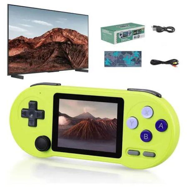 Retro Handheld Game Console, Game Console 11000 Games, SF2000 3.0in IPS Screen Wireless Stick Game Station, Support TV & Multi-Language (Green)