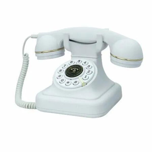 Retro Landline Telephone Classic Rotary Design Old Fashioned Corded Desk Phone for Home and Office