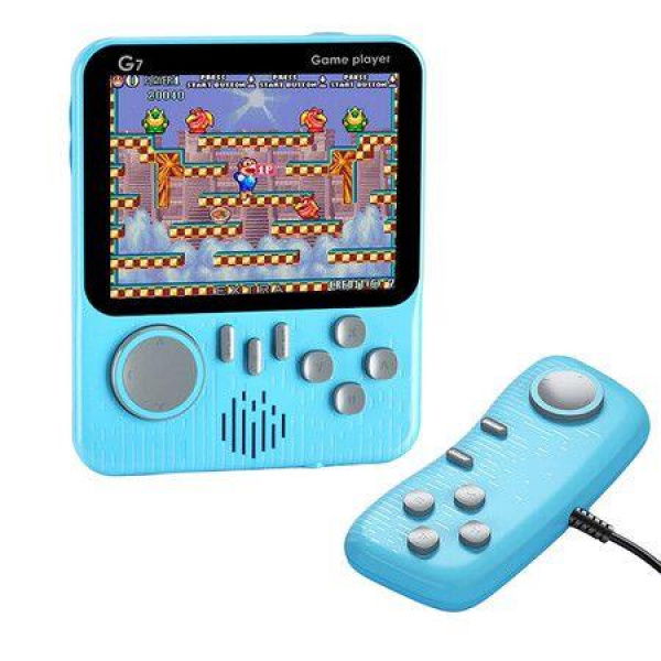 Retro Mini Game Console Classic Games Built in 666 Games, Portable Handheld Game Machine Support 2 Players (Blue)