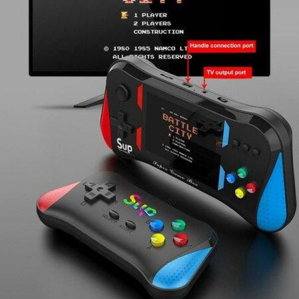 Retro SUP Video Game Console Handheld Game DOUBLE Players HD/AV Output Built-in 500 Games Portable Gamepad.