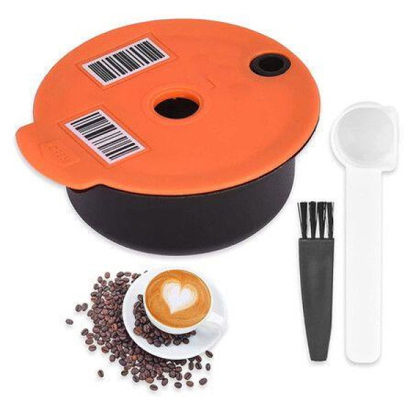 Reusable Coffee Capsule Pods Cups Reusable Coffee Filter Machine With Coffee Spoon Brush (60ml).