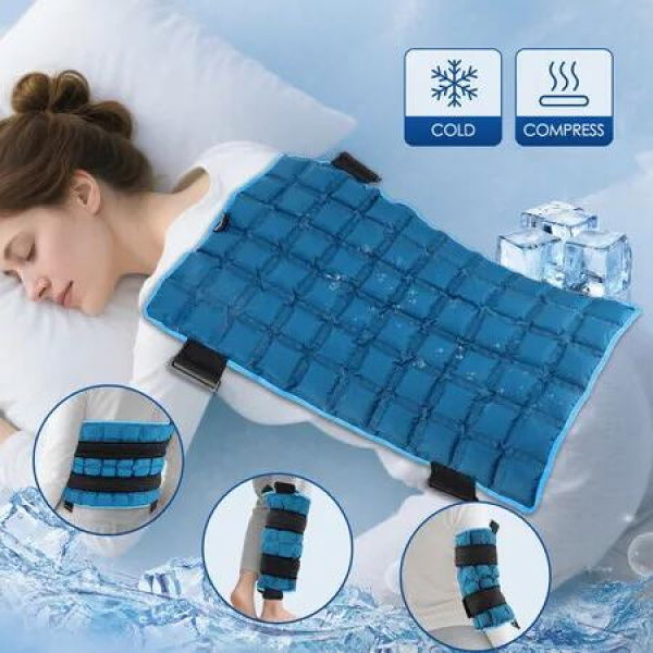 Reusable Hot Cold Wrap Pack Large Ice Pack Cooling Mat For Back Knee Calf Shoulder Relaxation for First Aid Sports Sprain