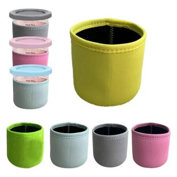 Reusable Ice Cream Neoprene Sleeve Ninja Creami Deluxe Container Sleeves 16Oz Insulated Sleeves for NC299/300/301 Series(4Pcs Random Color)