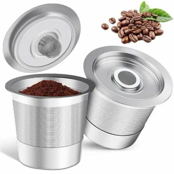 Reusable K Cups Coffee Pods Universal Stainless Steel Coffee Filter Compatible with Keurg 1.0 Coffee Maker Machine(2 Pack)