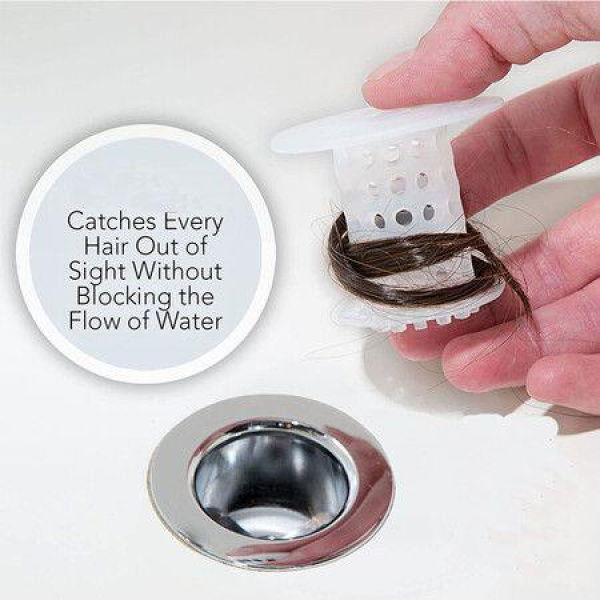 Revolutionary Tub Drain Protector Hair Catcher? Strainer? Snare White 2 Pcs.