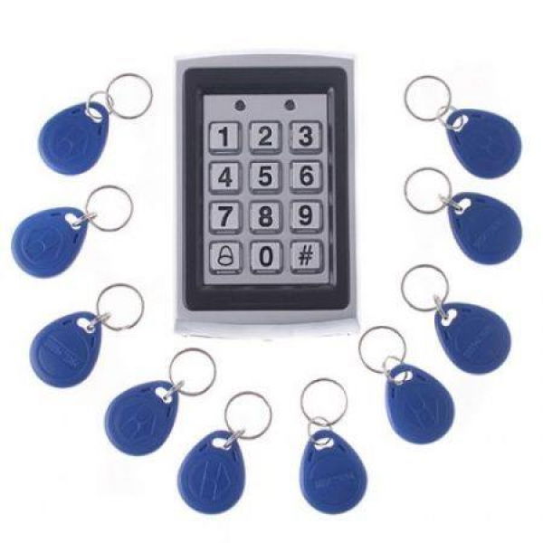 RFID Entry Metal Door Lock Access Control System + 10 Key Fobs