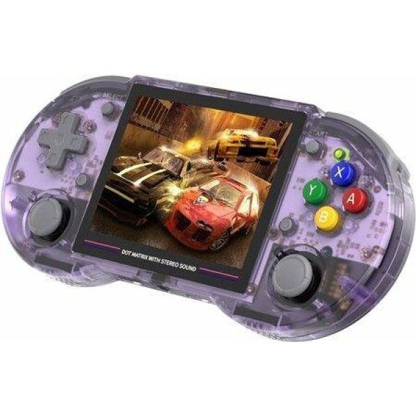RG353PS (Transparent Purple) Retro Handheld Game Console , Single Linux System RK3566 Chip 3.5 Inch IPS Screen 128G TF Card Preinstalled 4519 Games