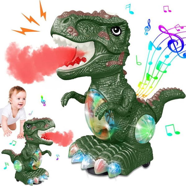 Roaring Music And Lights For Boys And Girls Moving Dinosaur Toys With Mist Spray Electric Dinosaur Toys For 3-5 Year Olds