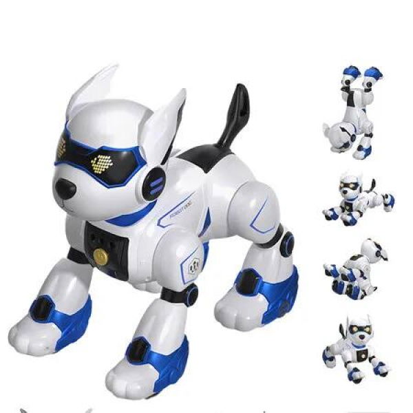 Robot Dog Toy for Kids, Programmable Remote Control Robot Puppy with Voice & Touch Sensors, Dancing & Singing (Blue)