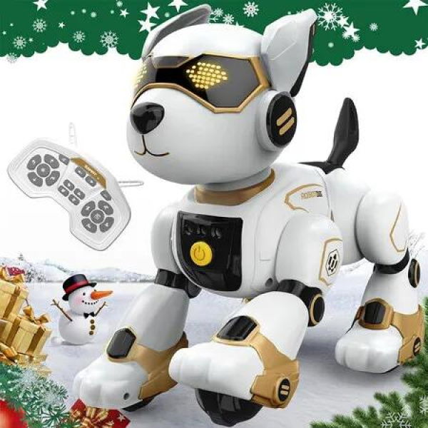 Robot Dog Toy for Kids, Programmable Remote Control Robot Puppy with Voice & Touch Sensors, Dancing & Singing (Gold)