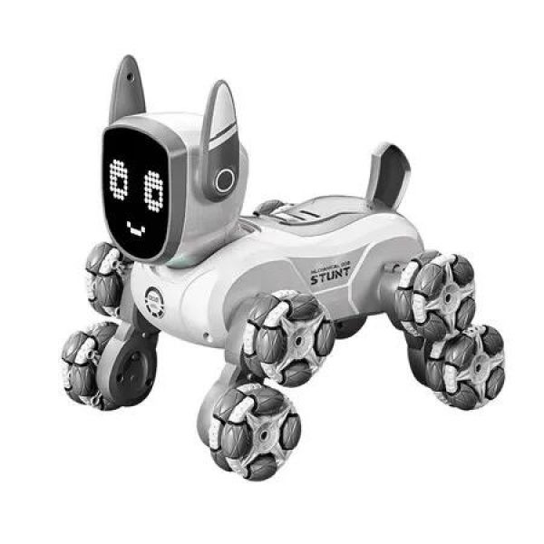 Robot Dog Toys for Age 8-13, 8WD Remote Control Cars Robot Dog with Light and Sound, Toys Gifts for Kids Christmas Birthday, Gray