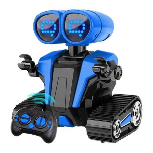 Robot Toys for Boys Girls with Auto-Demonstration, Remote Control Rechargeable Emo Robot with LED, Ideal Birthday Gift for Kids (Blue)