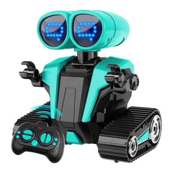 Robot Toys for Boys Girls with Auto-Demonstration, Remote Control Rechargeable Emo Robot with LED, Ideal Birthday Gift for Kids (Green)