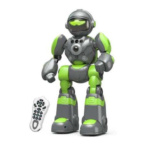 Robot Toys for Kids, Remote Control Robot with Record Voice and Gesture Sensing Control, Programmable Music Dancing Functions (Green and Grey)