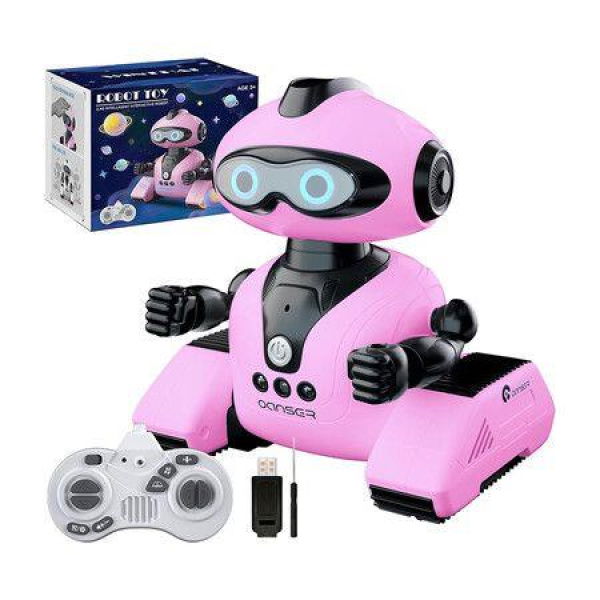 Robots Toys for Kids, 2.4Ghz Remote Control Robot Toys with Music and LED Eyes for Boys Girls 3 to 12 Year Pink