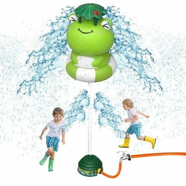 Rocket Sprinkler for Kids,Outdoor Water Toys Rocket Launcher,Summer Activity for Boys Girls Age 3+,Green