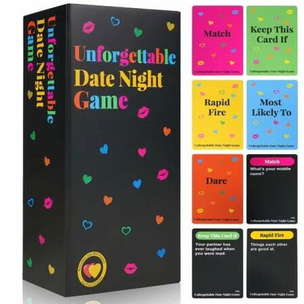Romantic Couples Games and Fun Stay at Home Date Night Ideas Game Includes 300 Cards Spinner Unforgettable Date Night Game