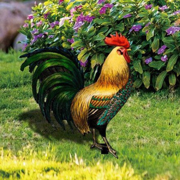 Rooster Decor Acrylic Yard Chicken Decorations For Backyard Lawn Pathway Garden Lawn