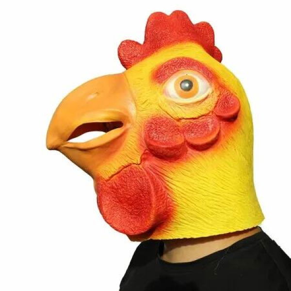 Rooster Mask Deluxe Novelty Halloween Costume Party Latex Animal Chicken Head Mask