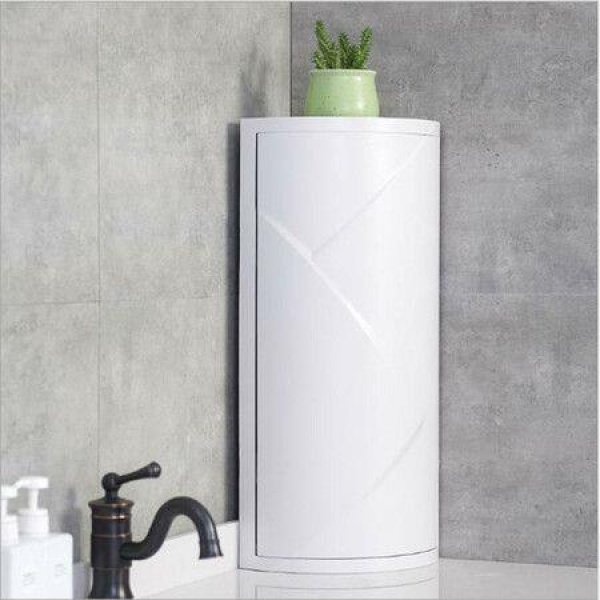 Rotary Triangle Shelf Dustproof Antibacterial Storage Rack Wall Corner for Bathroom Kitchen Bedroom Grey/WhiteGrey S