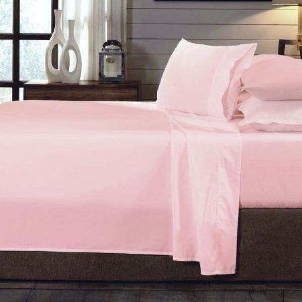 Royal Comfort - 250TC 100% Organic Cotton 4-Piece Sheet Set - Double - Blush