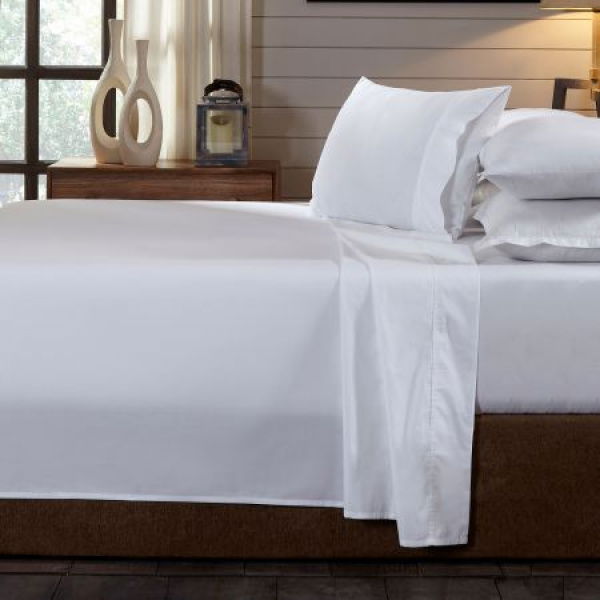 Royal Comfort - 250TC 100% Organic Cotton 4-Piece Sheet Set - Double - White