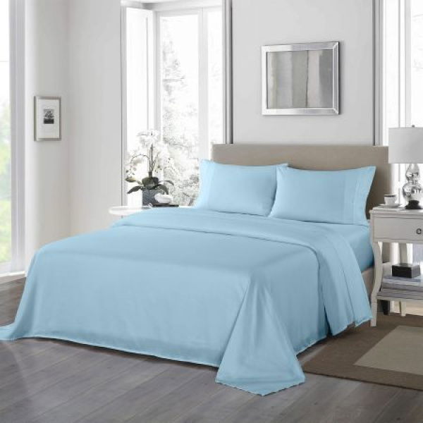 Royal Comfort 1200TC Ultrasoft 4 Piece Sheet Set - Double - Sky Blue