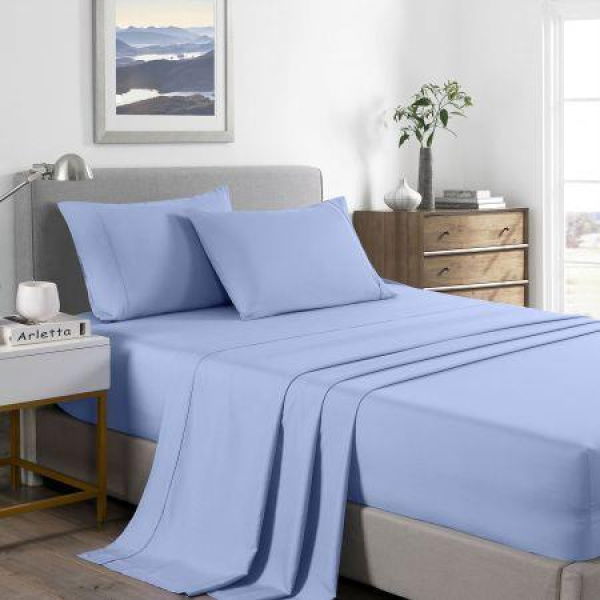 Royal Comfort Bamboo Cooling 2000TC Sheet Set - Queen-Light Blue