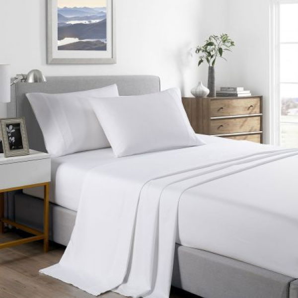 Royal Comfort Bamboo Cooling 2000TC Sheet Set - Queen-White