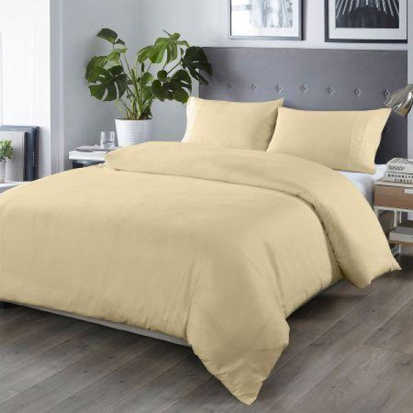 Royal Comfort Blended Bamboo Quilt Cover Sets -Dark Ivory-Double