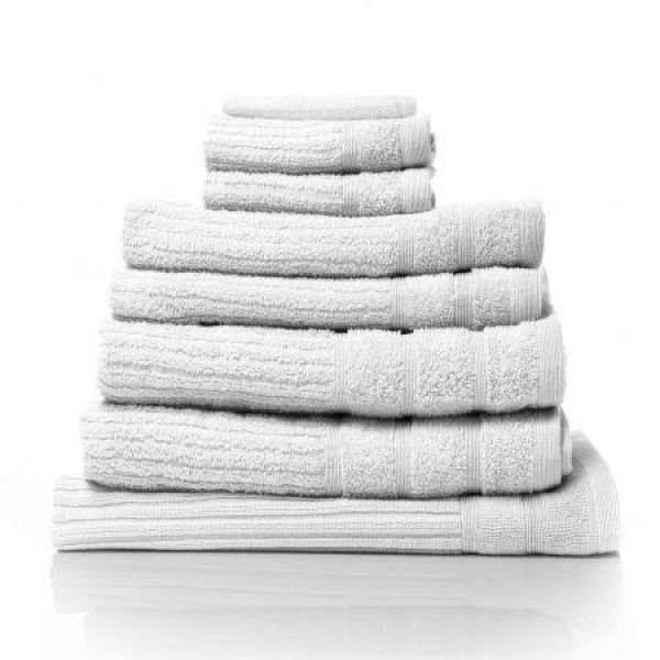 Royal Comfort Eden Egyptian Cotton 600 GSM 8 Piece Towel Pack White