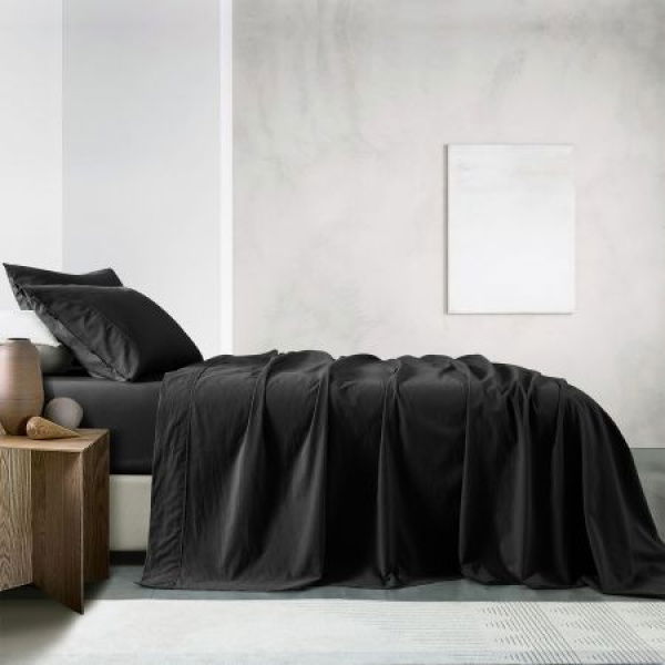 Royal Comfort Vintage Washed 100% Cotton Sheet Set - Double Charcoal.